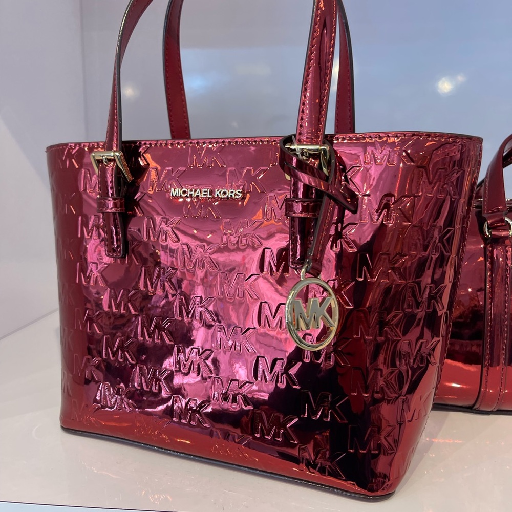 MICHAEL KORS Jet Set Extra-Sm Metallic Logo Debossed Convertible TZ Tote
Cherry - Picture 5 of 16